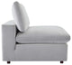 Commix Down Filled Overstuffed Performance Velvet 4-Seater Sofa Light Gray
