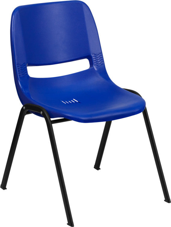 Navy Plastic Stack Chair RUT-12-NVY-BLACK-GG