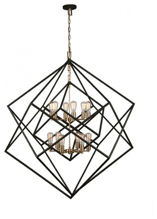 Artistry Chandelier, Matte Black/Satin Brass