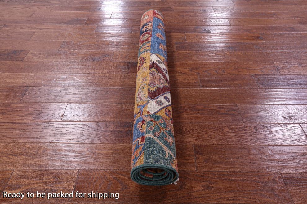 4' 2" X 6' 3" Handmade Super Kazak Wool Rug Q11263