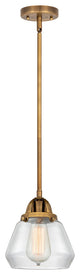 Fulton Mini Pendant, Brushed Brass, Clear, Clear