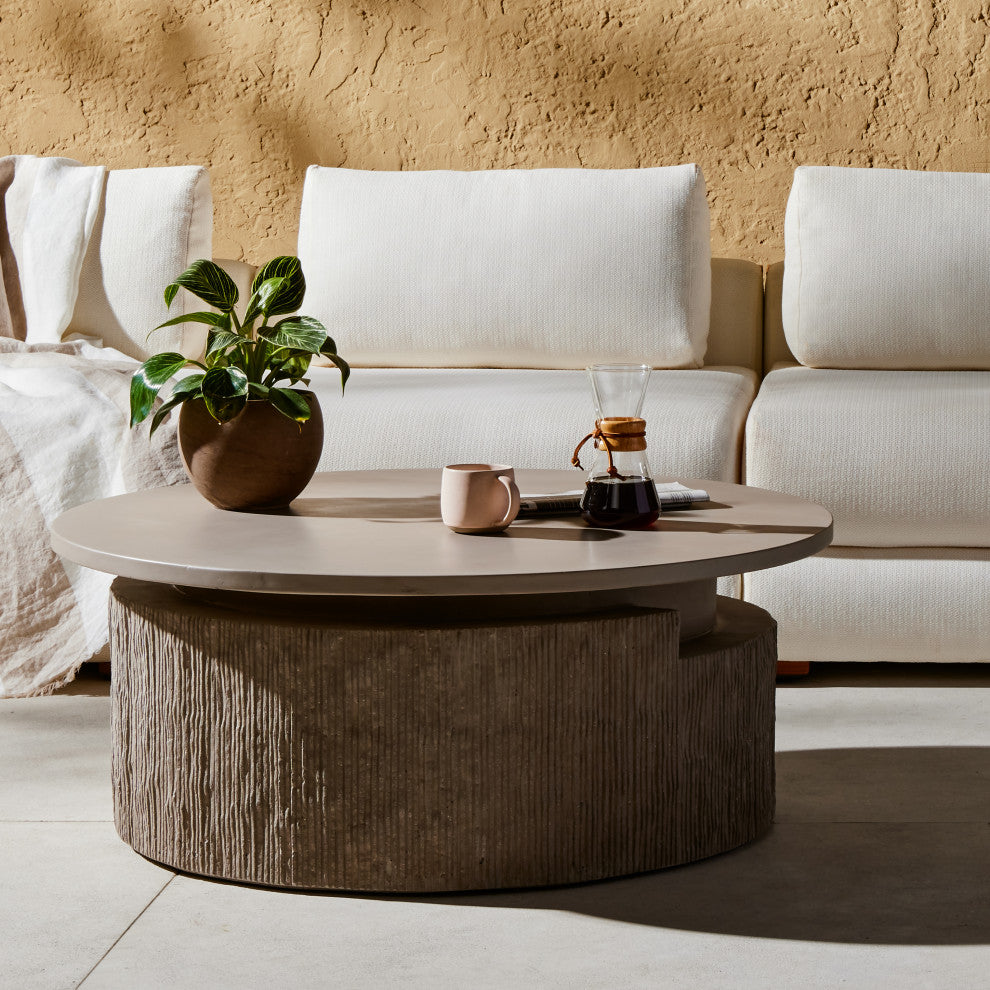 Huron Outdoor Coffee Table-Txtrd Flint