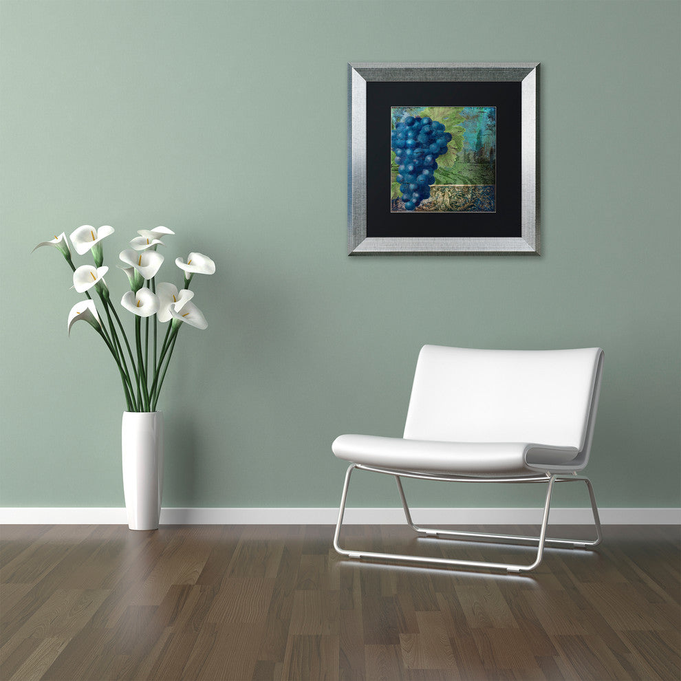 Color Bakery 'Vino Blu Two' Art, Silver Frame, Black Matte, 11"x11"