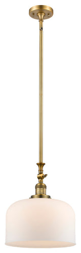 X-Large Bell 1-Light Mini Pendant, Brushed Brass, Matte White