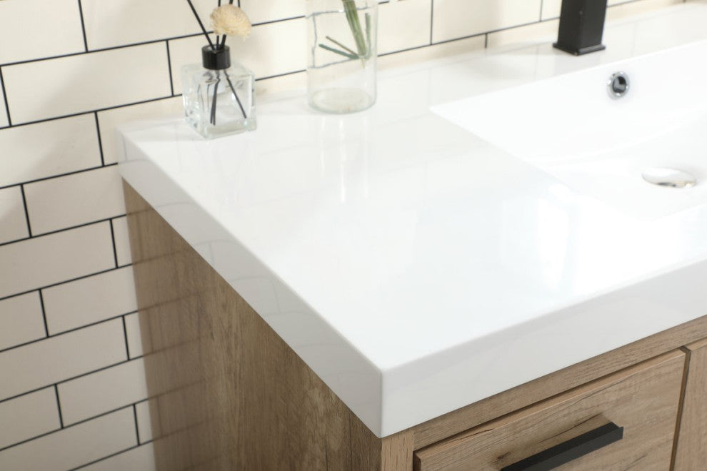 Walker Natural Oak-Light Bathroom Vanity, Natural Oak, 48"