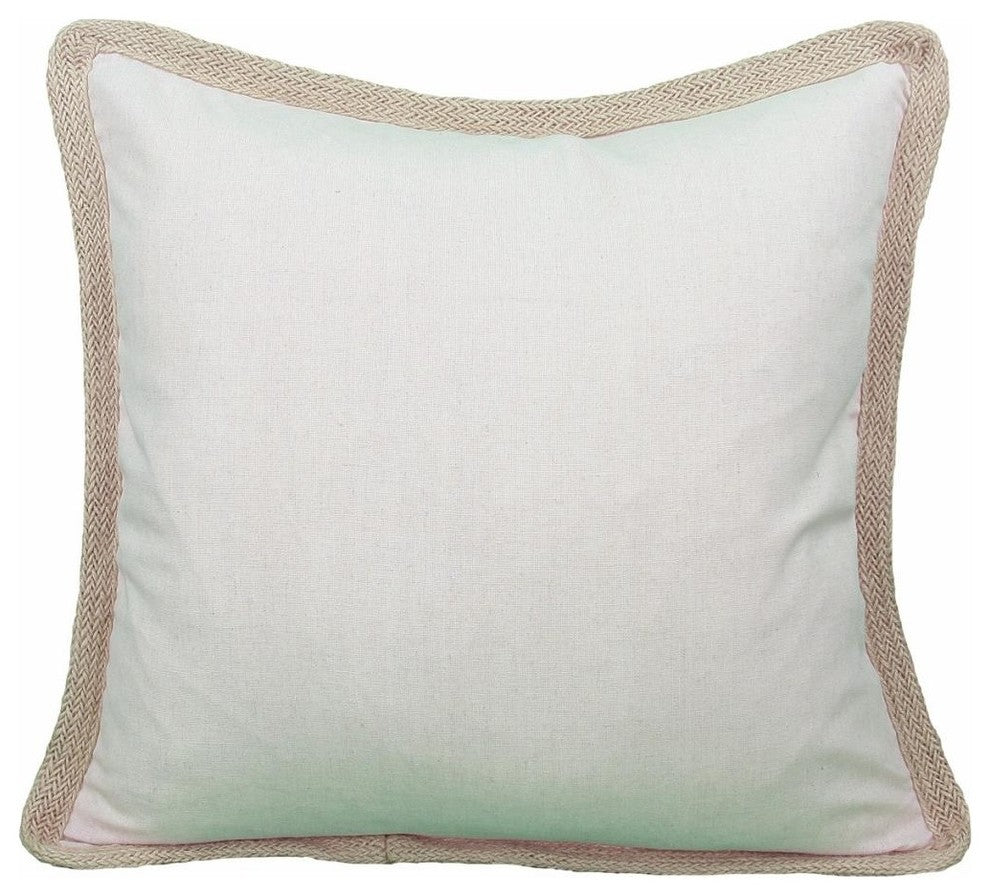 Square Jute Trimmed Pillow, Natural