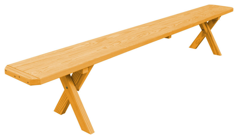 Cedar Cross-Leg Bench, Natural Stain, 8 Foot