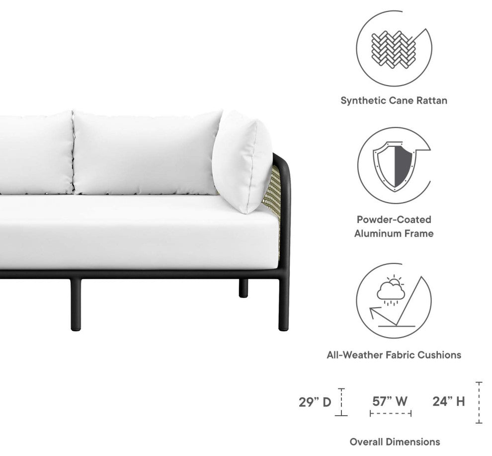 Hanalei Outdoor Patio 3-Piece Sectional, Ivory White