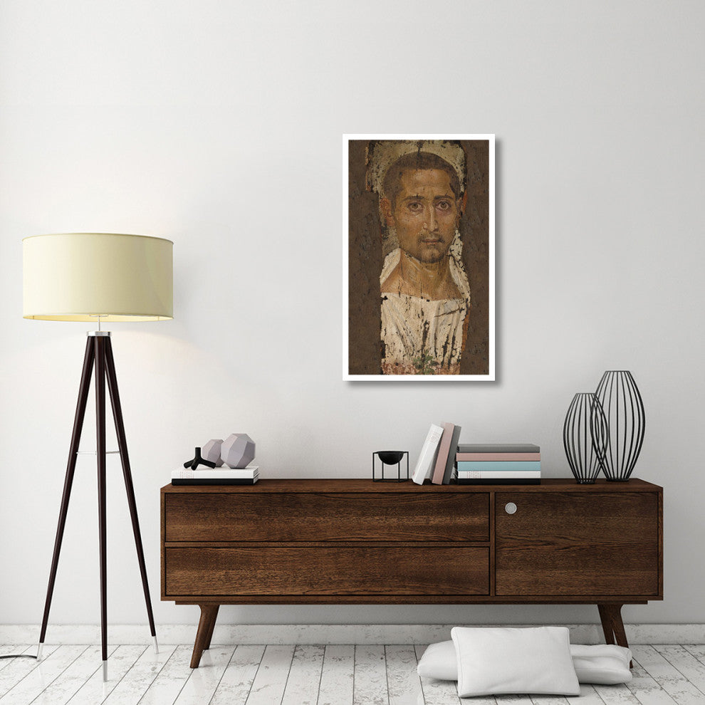 "Mummy Portrait of a Bearded Man" Paper Art, 26"x42"