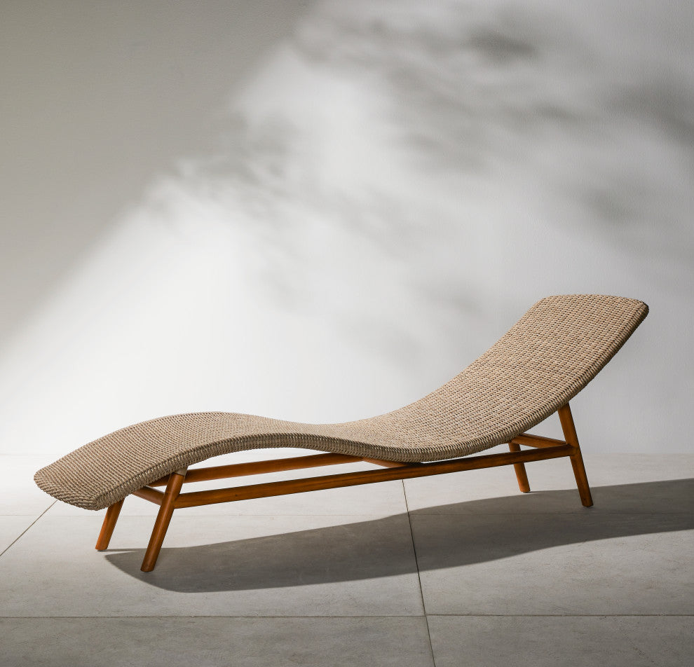 Portia Outdoor Chaise Lounge-White