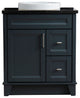 31" Single Sink Vanity, Dark Gray Finish With Black Galaxy Granite