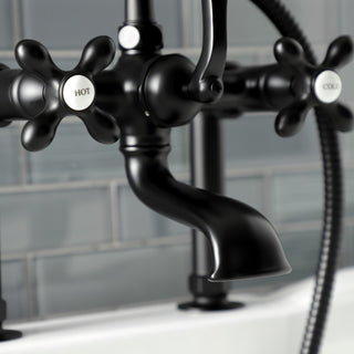 AE109T0 Deck Mount Clawfoot Tub Faucet, Matte Black