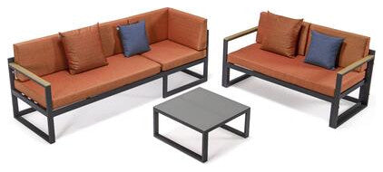 LeisureMod CSLBL-80OR-BU Chelsea Adjustable Headrest&Coffee Table Cushions