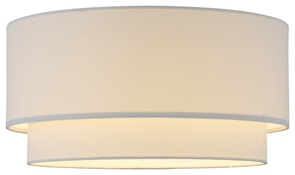 Artiva Large Premium Double Drum Linen Shade, Off White