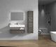 Alysa 42'' Floating Vanity, Acrylic Sink, Smoke Oak