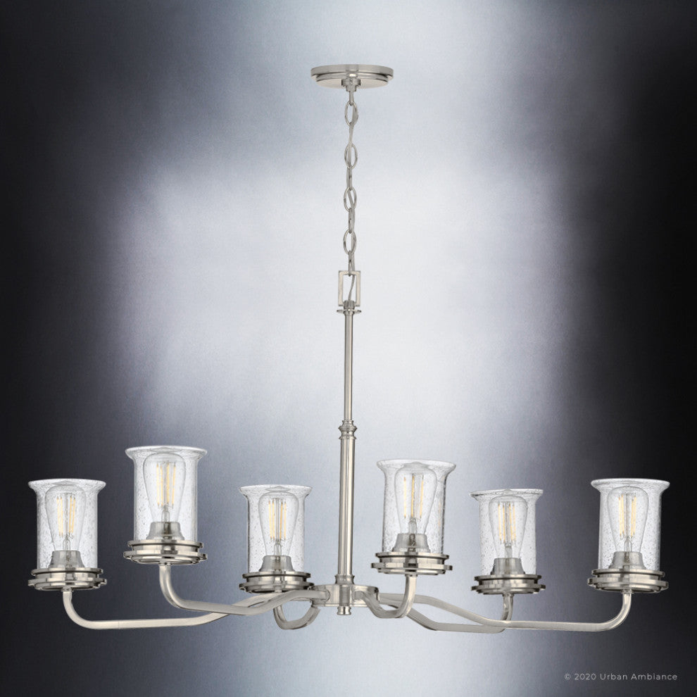 Luxury French Country Chandelier, Brushed Nickel, UHP3790
