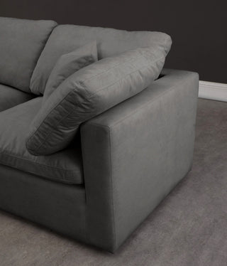 Plush Velvet / Down Standard Comfort 8-Piece U-Shaped Modular Sectional, Grey