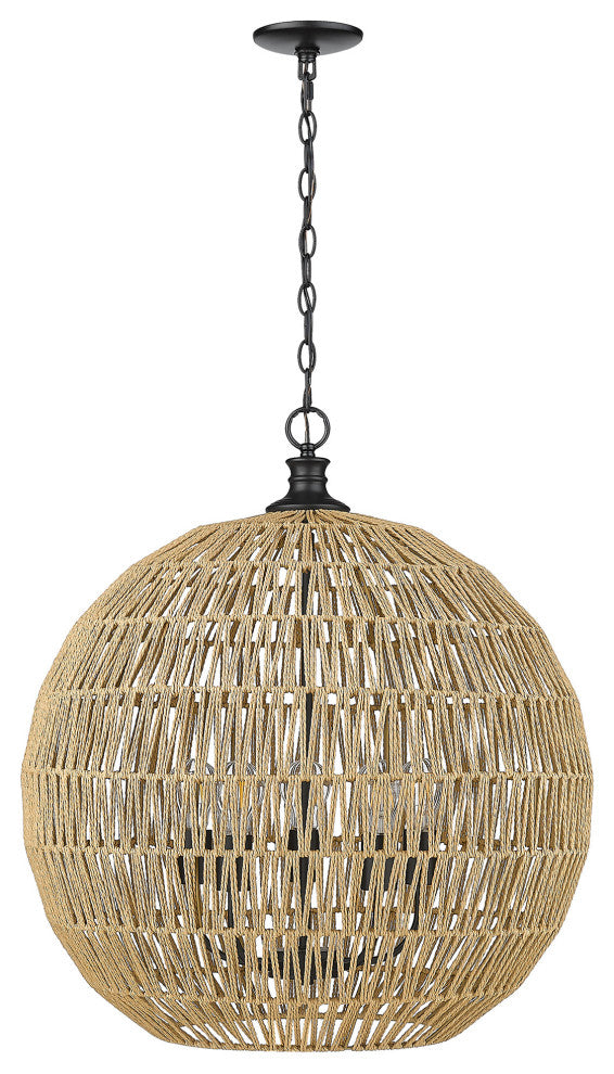 Golden Lighting 6933-5P Florence 5 Light 25"W Multi Light Pendant - Matte Black
