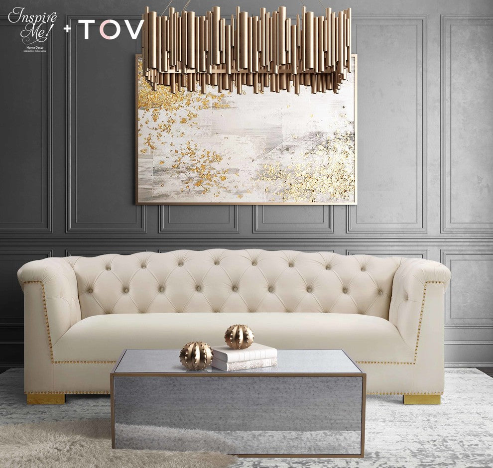 TOV Furniture Lana Mirrored Coffee Table