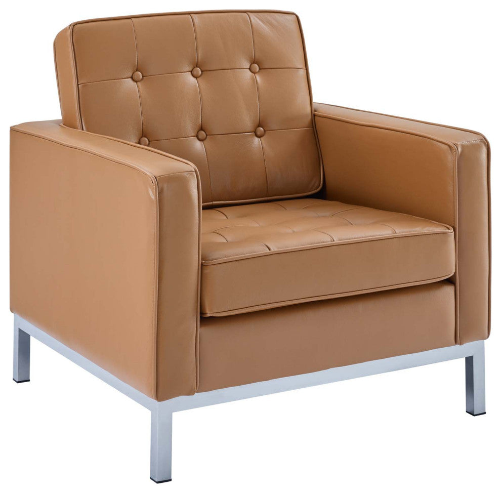 Loft Leather Armchair-Tan