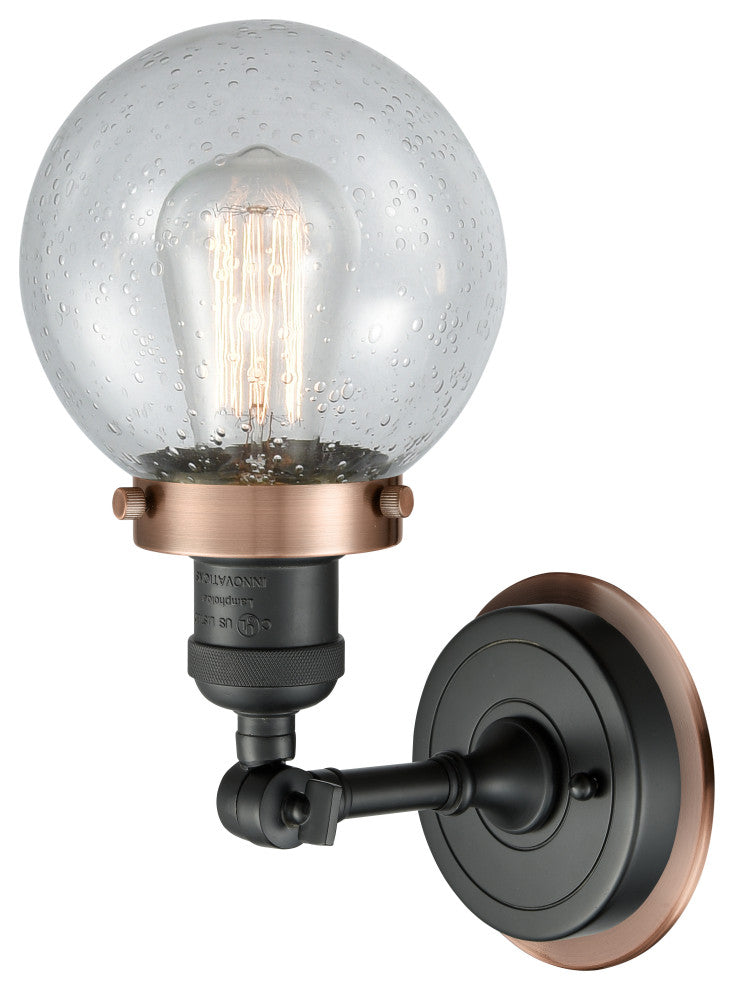 INNOVATIONS LIGHTING 203BK-BPAC-HRAC-G204-6 Beacon 1 Light 6 inch Sconce