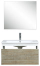 Scopi Modern 30" Rustic Acacia Bathroom Vanity Set, Monte Chrome Faucet
