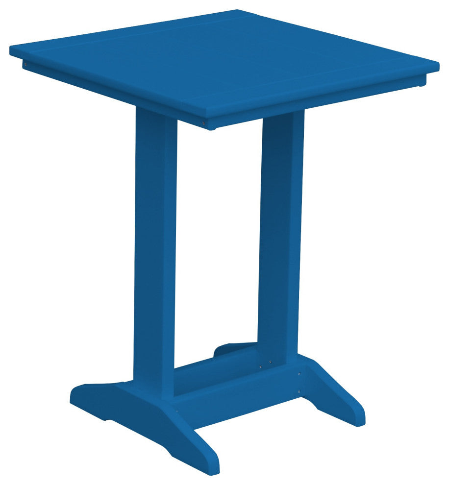 Poly Lumber Balcony Side Table, Blue, Square