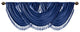 Madison Park Elena Faux Silk Waterfall Tassels Valance, Navy Blue