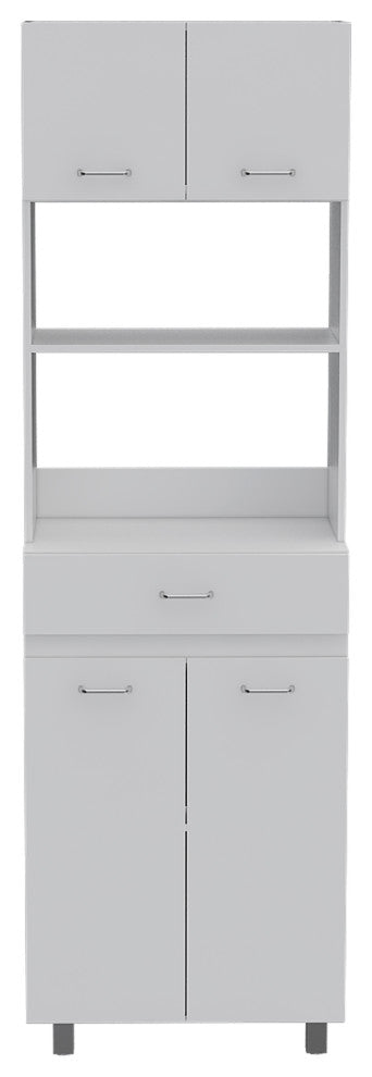 DEPOT E-SHOP Mucura Microwave Cabinet with Drawer, White