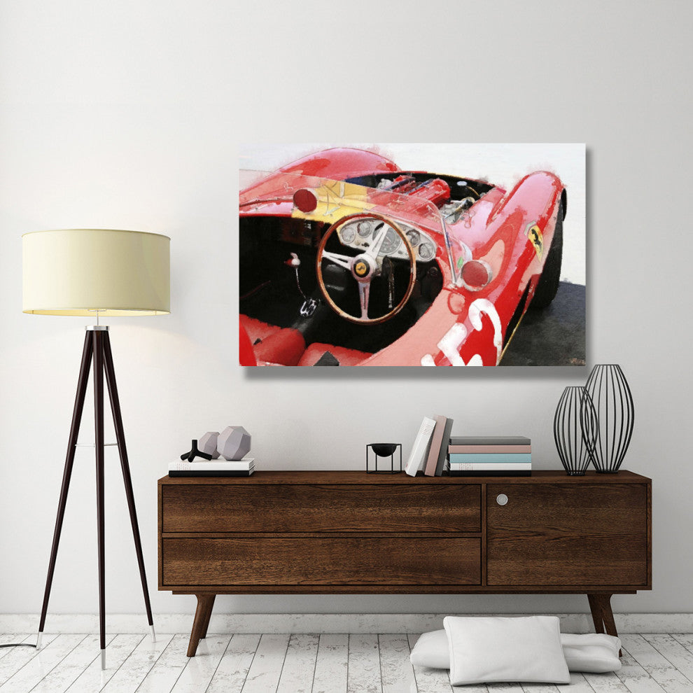 "Ferrari Cockpit Monterey Watercolor" Fine Art Print