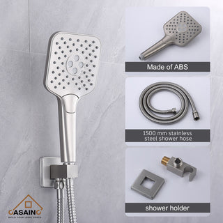 Brushed Nickel Wall Mounted  Shower Faucet Waterfall Shower Bar System, Brushed Nickle