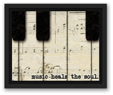 Piano Keys And Music Canvas Wall Art, 10"x8", Framed