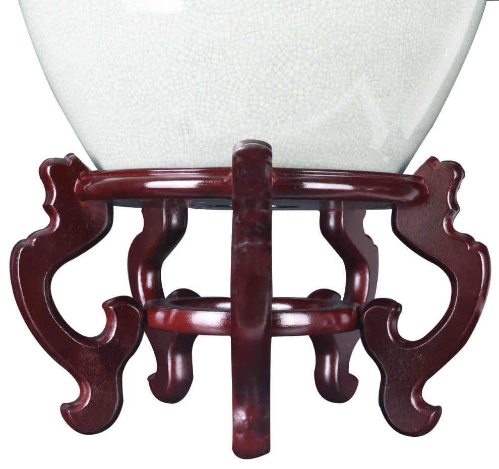 Oriental Porcelain Fish Bowl Stand, 8.5"