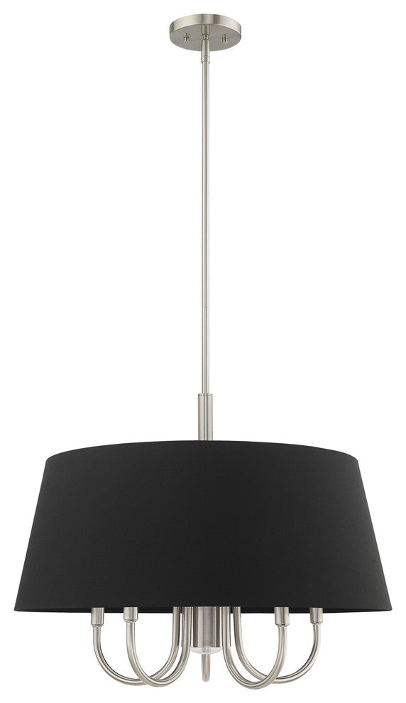 Livex Lighting Brushed Nickel 5 + 1 * Light Pendant Chandelier