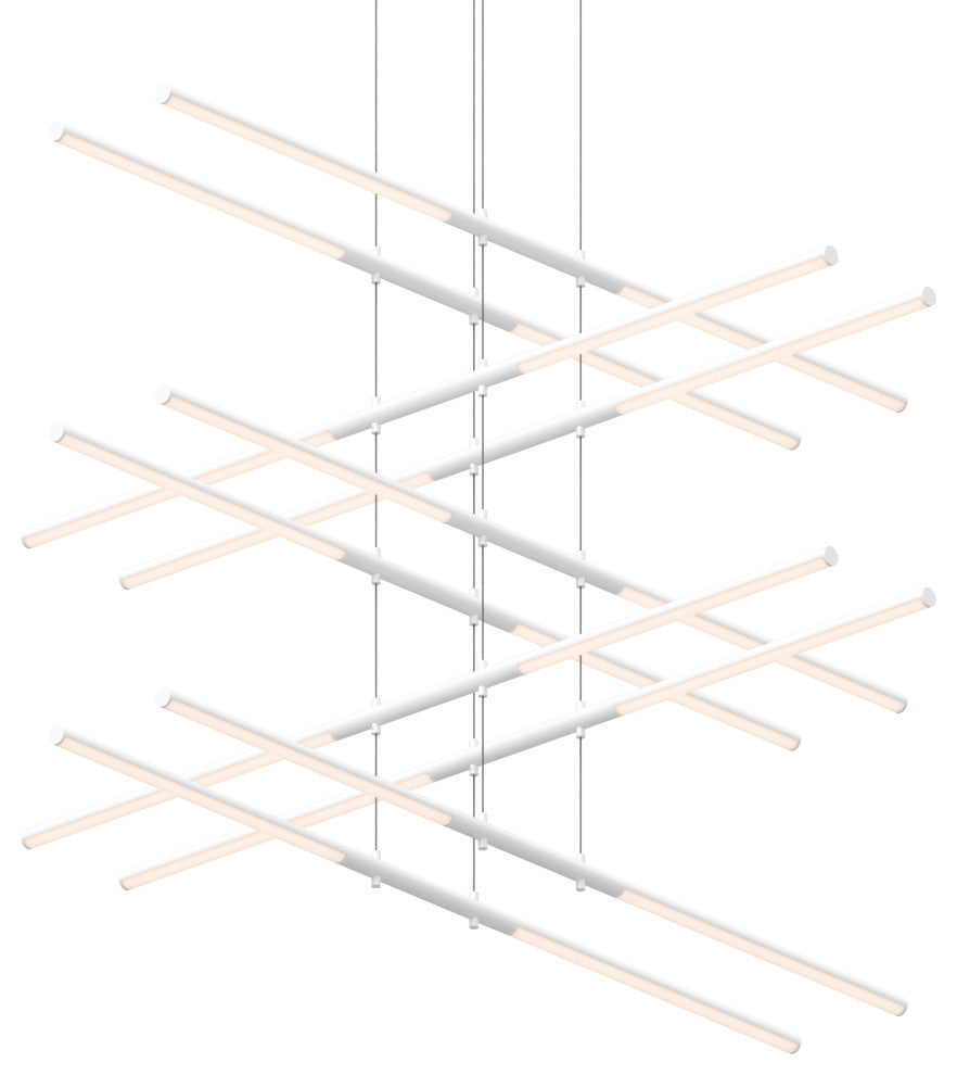 Sonneman 2805 Tik-Tak 47-1/2"W LED Five Tier Linear Chandelier - Satin White