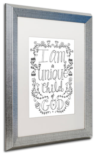 Elizabeth Caldwell 'Unique Child of God' Art, Silver Frame, White Mat, 16x20