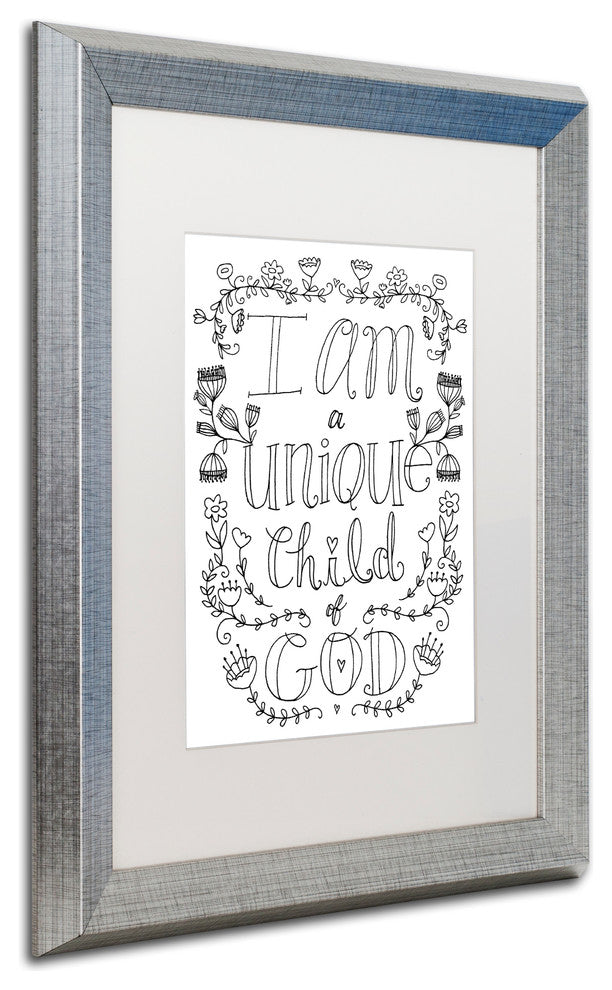 Elizabeth Caldwell 'Unique Child of God' Art, Silver Frame, White Mat, 16x20