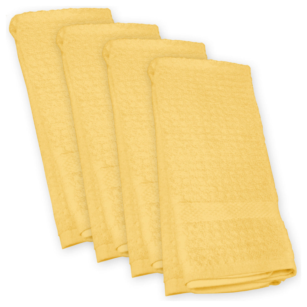 Solid Waffle Dishtowels, Set of 4, Yellow