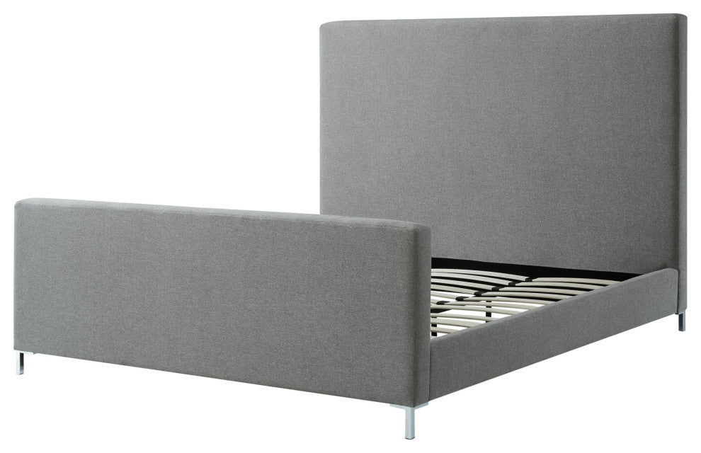 Aberdeen Upholstered  Platform Bed, Gray Linen, King