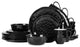 Stone Lain Ivy Porcelain 24 Piece Dinnerware Set, Black