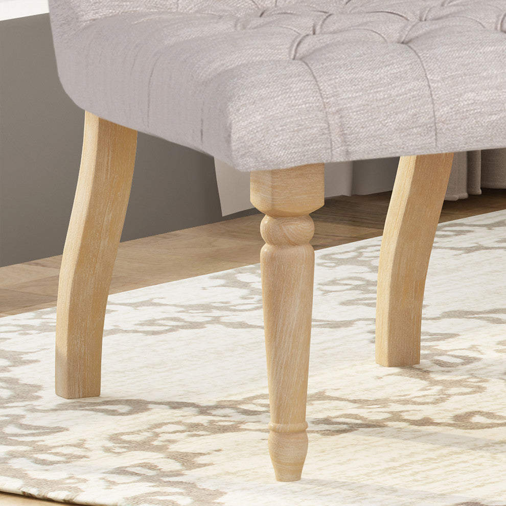 Terrance Tufted Fabric Dining Chair, Set of 2, Beige, Natural