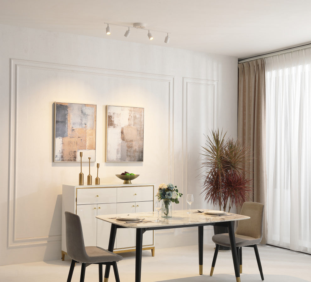 Vidalite Shura 4 Head LED Flush Mount FIxed Track Light, White