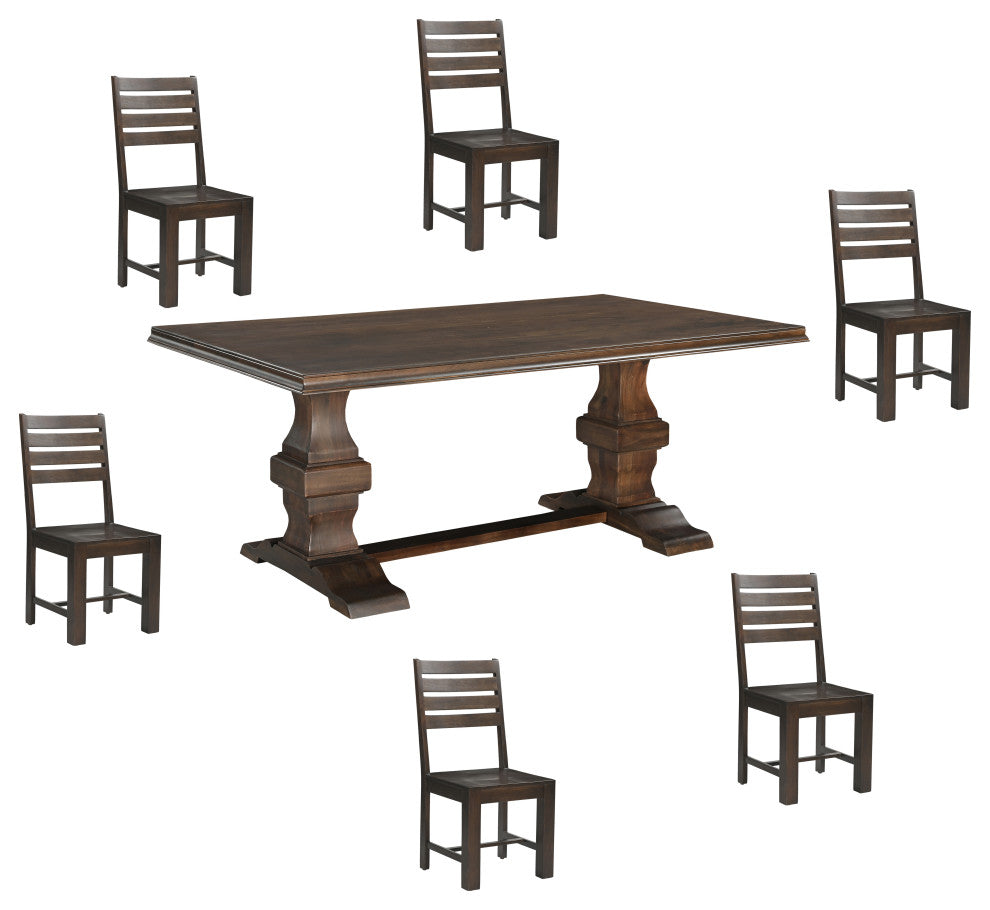 Emma 7-piece Solid Wood Dining Set