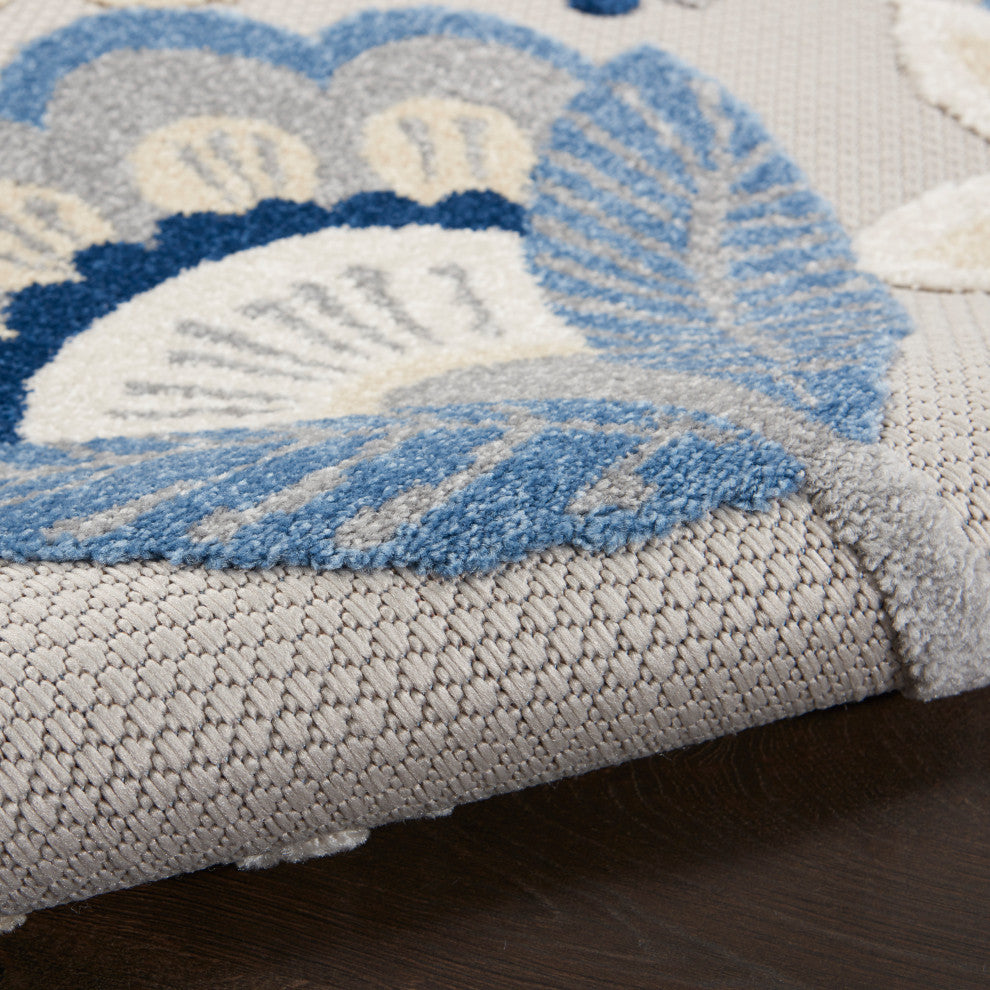 Nourison Aloha 6' x 9' Blue/Grey Contemporary Area Rug