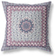 16 Pink Gray Holy Floral Indoor Outdoor Throw Pillow