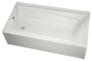 MAAX Exhibit Rectangular Acrylic Soaking Bathtub with Left-Hand Drain, White