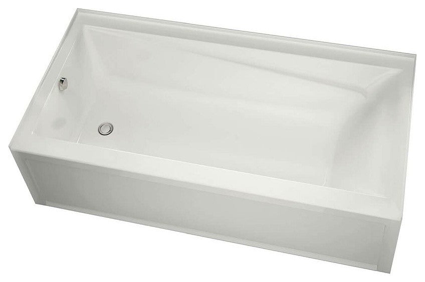 MAAX Exhibit Rectangular Acrylic Soaking Bathtub with Left-Hand Drain, White