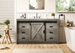 Home Living 54" Single Bathroom Vanity, Rustic Grey