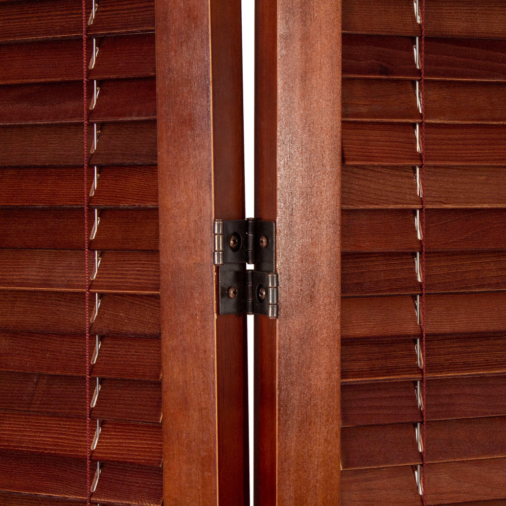 6' Tall Adjustable Shutter Room, Walnut, 3 Panel