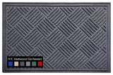 A1HC Superior Absorbant Polypropylene Doormat, Dark Gray Checkered, 24"x36"